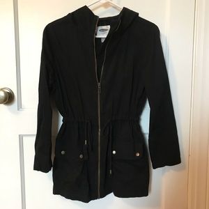 Black old navy hooded jacket - small petite